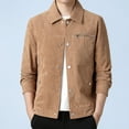 thumbnail image 2 of ohmzyzo Men's Corduroy Jacket Lightweight Casual Button Down Shacket Long Sleeve Retro Shirts Coat Yellow M, 2 of 8