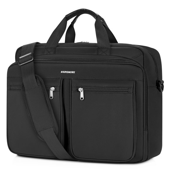 Portafolios Para Hombre 15.6 Pulgadas Impermeable Maletin Para Laptop Grande Capacidad Maletin Para Hombre Con Bandolera Ajustable Portafolio Para Trabajo Negocios Oficina Universidad Negro