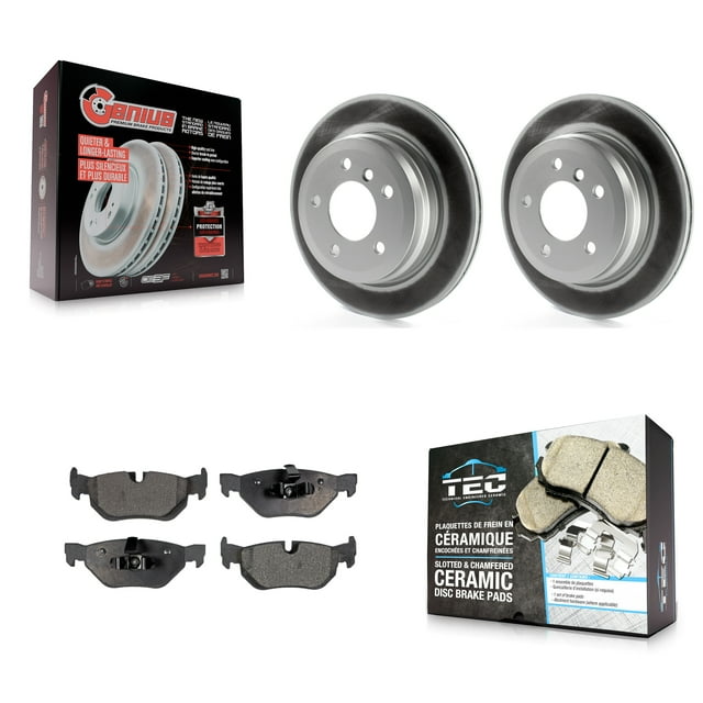 Transit Auto Rear Coated Disc Brake Rotors and Ceramic Pads Kit for Car BMW 328i xDrive X1 328xi 325xi KGT-101552