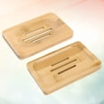 thumbnail image 4 of GOOHOCHY 2pcs Wood Soap Box Soap Holder Container Soap Box Case for Home Kitchen Bathroom (Assorted Color), 4 of 8