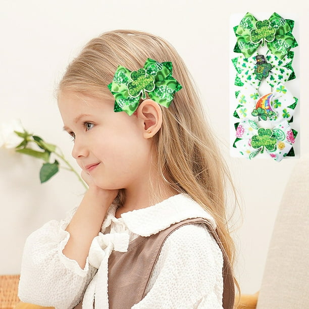 Decoraciones para el Día de San Patricio, Accesorios para el Día de San Patricio, Pinzas para el Cabello para Festivales Irlandeses, Pinzas para el Cabello con Lazos, Accesorios para el Cabello para e