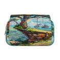 thumbnail image 2 of Kdxio Whimsical Treehouse Painting for Double Compartment Pen Case Oxford Organizer with Zipper Pockets for Students Artists, 2 of 7