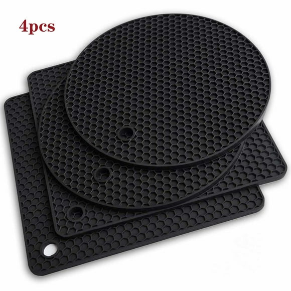 Silicone Trivets Mats, Heat Resistant Holder for Hot Pots, Pans, Dishes - Multipurpose Kitchen Potholders Mat