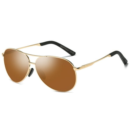 glare cyxus uv blocking aviator polarized hinges sunglasses lens anti tea frame brown spring gold