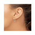 thumbnail image 3 of 14K Yellow and White Gold Double Hoop Earrings, 3 of 4