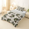 thumbnail image 3 of Feelyou Camo Largemouth Bass Fish Wildlife Twin Comforter Sets for Men Kids, Deep Ocean Bedding Set, Beige, Grey Reversible, 2 Pieces, 3 of 6