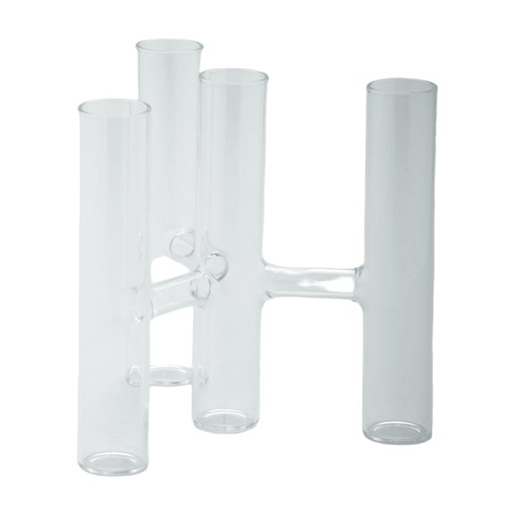CC Home Furnishings 6" Clear Solid Hand Blown Glass Candle Holder