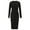 Black, variant on Sentmoon Birthday Dress 3/4 Sleeve Crew Neck Prom Dresses Solid Color Loose Split Stretchy Oversized Athletic Dress Stylish for Party S