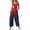 Dark Blue, variant on 4th of July Jumpsuits for Women Red White Blue Print Cotton Linen Wide Leg 1776 Rompers Patriotic Sleeveless Stars Stripes Long Pants with Pockets Royal Blue M