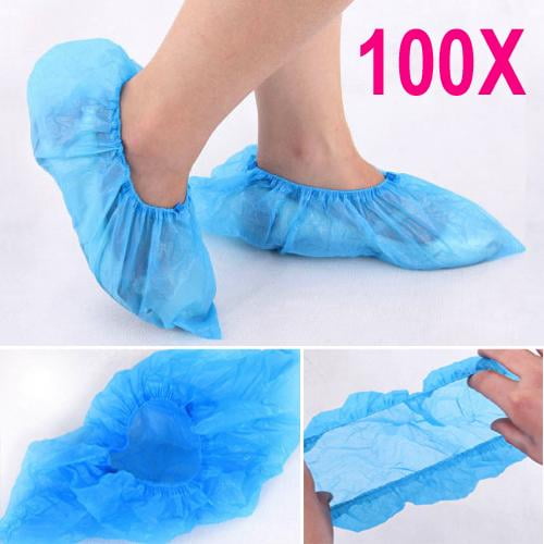 Topeakmart 50 Pairs Disposable Plastic Anti Slip Shoe Covers Cleaning Overshoes Protective... by Topeakmart