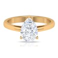 thumbnail image 4 of Rosec Jewels Certified Moissanite Pear Shaped Engagement Ring 2 Carat - 7X10 mm Moissanite Solitaire Ring - D-VS1 Quality, 14K Yellow Gold, US 7.00, 4 of 9