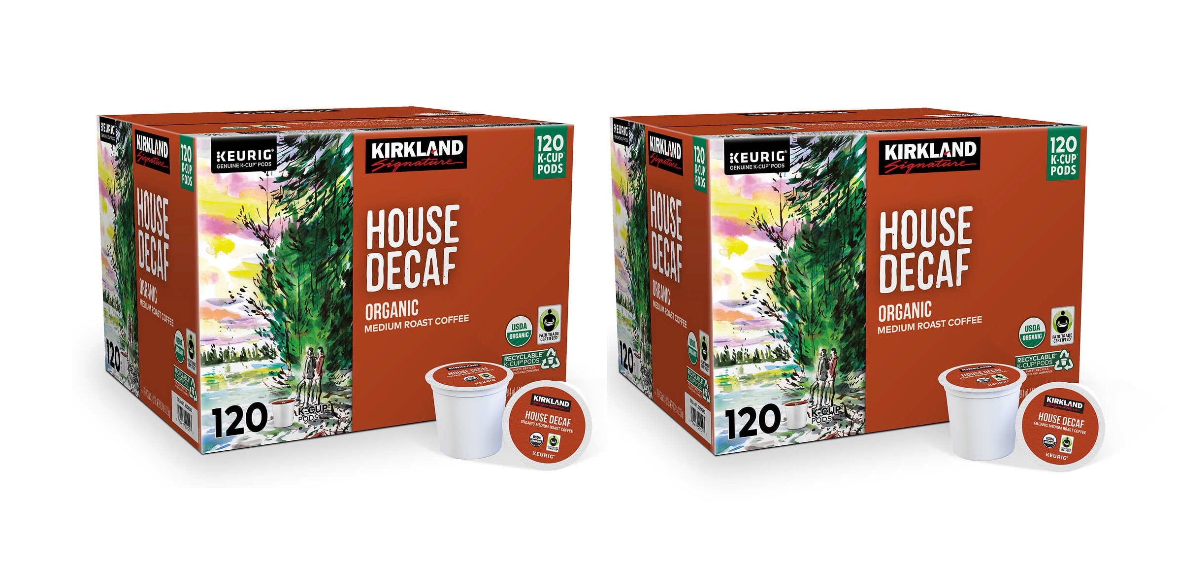Kirkland Signature Organic House Decaf Coffee, Medium, Keurig KCup