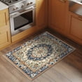 thumbnail image 3 of Boho Southwestern Bathroom Rug Washable 2x3 Entryway Rug Non Slip Heritage Antique Country Blue Front Door Mat Low Pile Indoor Doormat Throw Floor Carpet for Kitchen Bedroom Entrance, 3 of 8