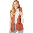 thumbnail image 2 of PacificPlex Womens Sleeveless Anorak Cotton Cargo Utility Vest, Small, Rust, 2 of 6