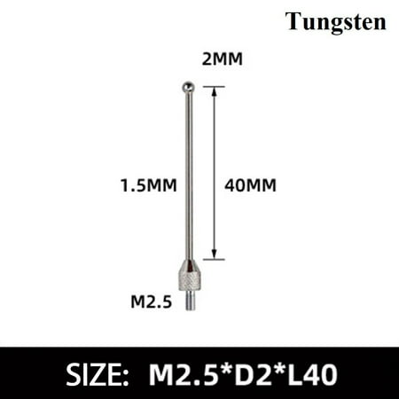 

RANMEI 2mm carbuncle Tungsten Steel Head M2.5 Thread Micrometer Gauge Indicator Probe