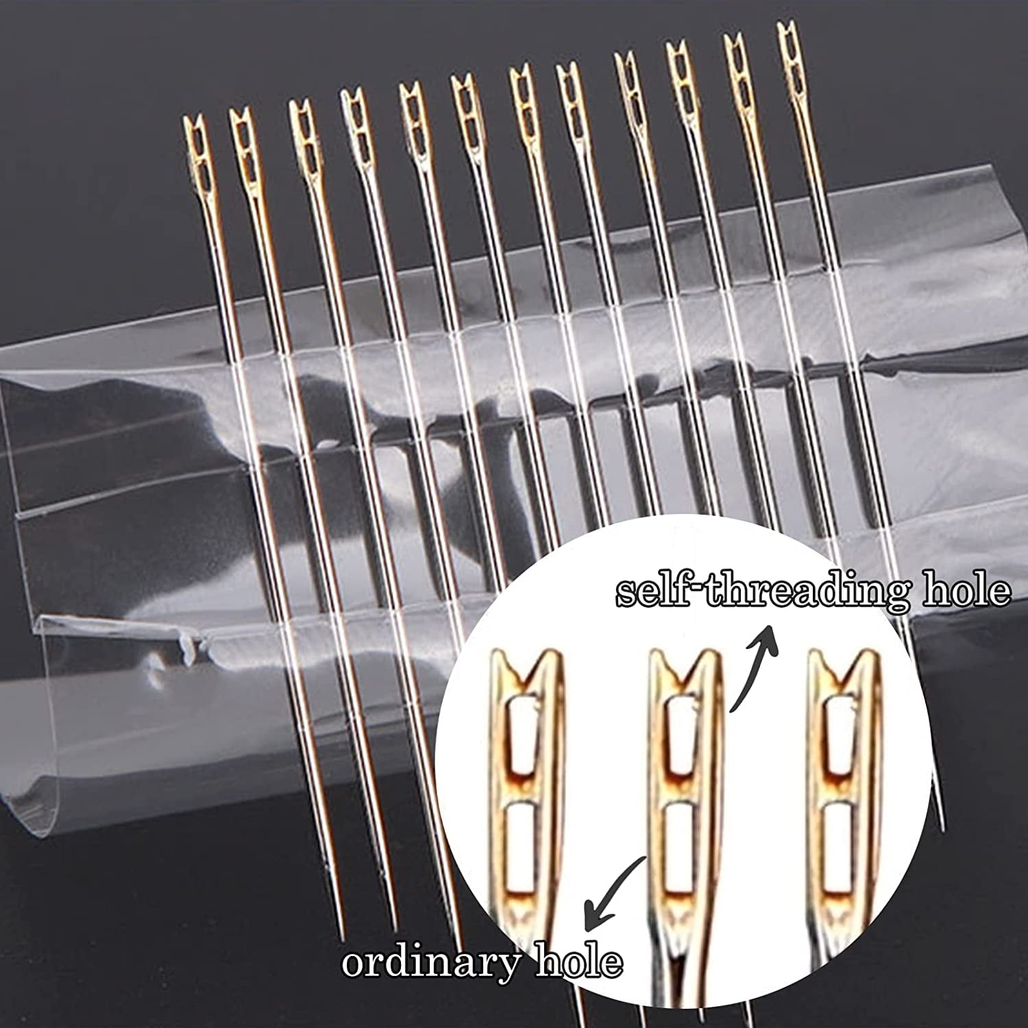 Self Threading Needles for Hand Sewing - Easy Thread Needles