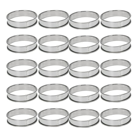 

4 Inch Muffin Rings Crumpet Rings Set of 50 Stainless Steel Muffin Rings Molds Double Rolled Tart Rings Round Tart Ring