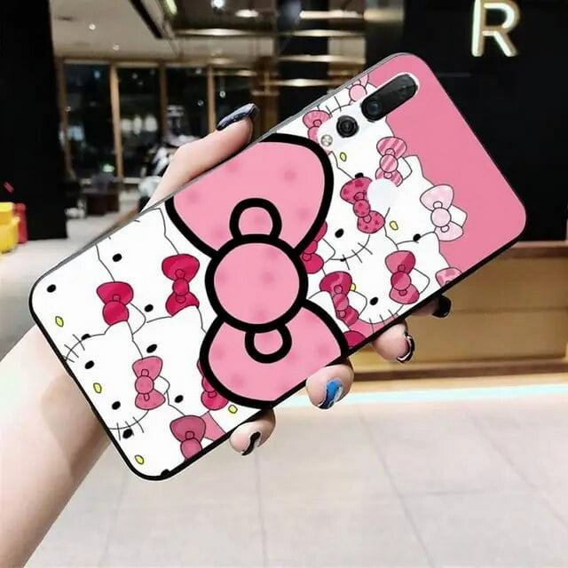 Cute Cartoon Pink cat Hello Kitty Phone Case for Huawei Y6P Y8S Y8P Y5II Y5 Y6 2019 P Smart Prime Pro LXY
