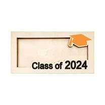 2024 Personalized Graduation Money Gift Holder Custom Wooden Graduation Cash Holder Card Box, Class Wood&Orange wooden
