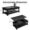 thumbnail image 6 of GZXS 47.24" Lift Top Coffee Table in Antique Black, Rustic Wood Coffee Table with Hidden Storage, Two-Tier Design & Weathered Finish for Home Decor, Small Apartments, 6 of 8