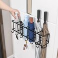 thumbnail image 2 of Wall-Mounted Home Umbrella Organizer: 4-Hook & 4-Hole White Storage Rack for Entryway, Compact Space-Saving Design, Durable Material for Efficient Umbrella and Essentials Storage, Keeps Entrance Tidy, 2 of 6