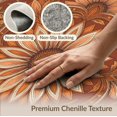 thumbnail image 6 of ODIKA 8'x10' Washable Area Rug Vinyl Palette Orange Botanical Repeating Peach Bedside Sunflower for Dining Room, Large Office, Lounge, Non-Slip Chair-Friendly Mat, 6 of 7