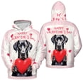 thumbnail image 3 of Happy Valentine's Day Great Dane Brings Love Heart All Over Print 3D Hoodie Unisex Merch Hoodies Danes Dog Lover Gifts - 02028, 3 of 6
