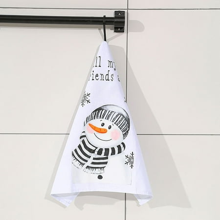 

Cinmonia Winter Kitchen Towel Christmas Bathroom Soft Absorbent Dish Cloth Fingertip Towel