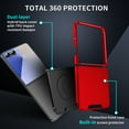 thumbnail image 2 of ELEHOLD Case for Samsung Galaxy Z Flip 7, Heavy Duty Shockproof Phone Case with Screen Protector, Wireless Charging Compatible,Red, 2 of 7
