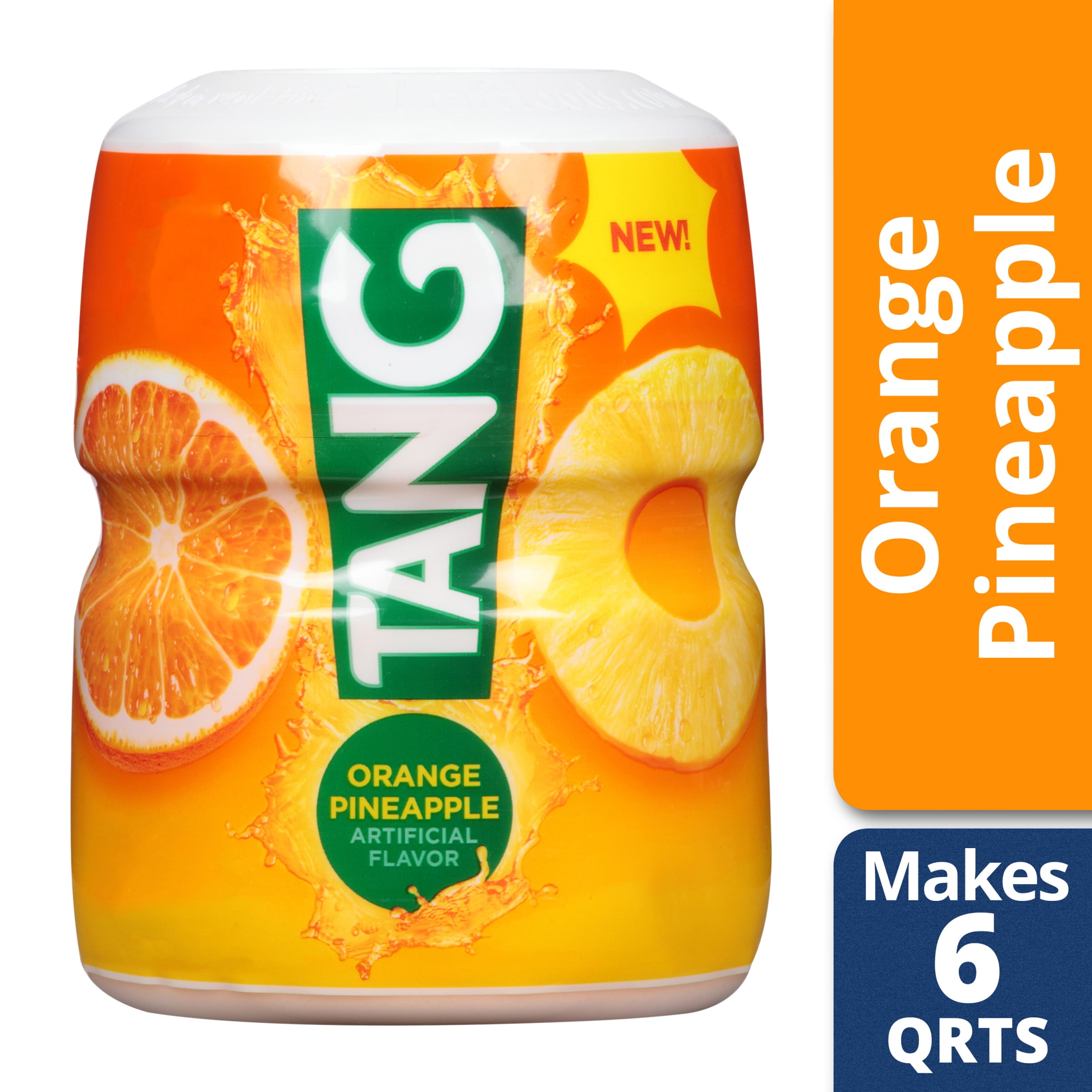Tang Orange Pineapple Powdered Drink Mix, Caffeine Free, 20 oz Jar