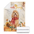 thumbnail image 2 of Happy Thanksgiving Cocker Spaniel with Turkey Pumpkins Autumn Vibes Cozy Fleece Blanket Cockers Dog Lover Gifts Warm Soft Throw Blanket - 12018, 2 of 5