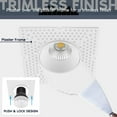 thumbnail image 3 of LUXRITE 2 Inch Push-n-Lock Trimless LED Recessed Light 12W 1100 Lumens 5CCT 60 Dimmable CRI 90 Damp Rated IC Rated ETL, 3 of 7