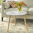 thumbnail image 4 of angelo isHome Darcy Modern Round Coffee Table, Natural/White Faux Marble, 4 of 7