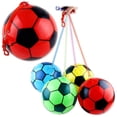 thumbnail image 3 of KAKOWELY inflatable ball Thickened Inflatable PVC Football Toy Ball Beach Toy Ball Practice Playground Toys for Kids Outdoor Games (with Chain, Not Inflatable, About 20cm, Random Color), 3 of 5