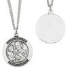 Personalized Planet Engraved St. Joseph Medal Sterling Silver Pendant