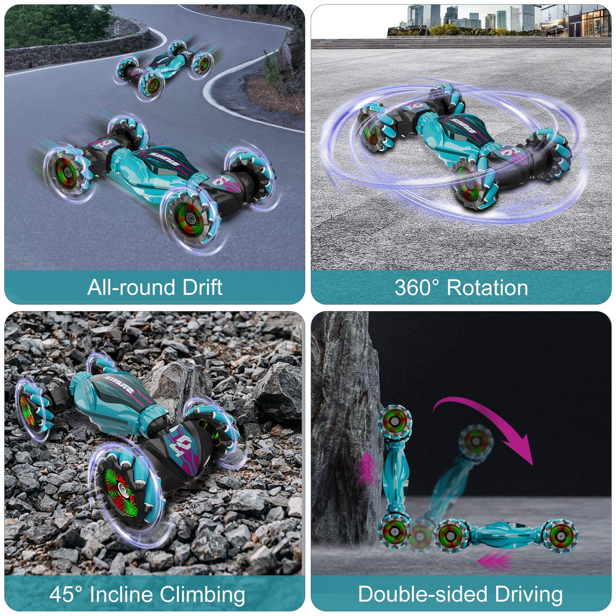 UUGEE RC Cars Gesture Sensing Stunt Car - Best Gifts for Boys 8-12 Year Old 360° Rotating 4WD Remote Control Transform 2.4Ghz 1:14 Hand Controlled Car Christmas Birthday Gifts for Kids