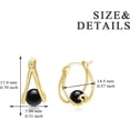 thumbnail image 3 of Pearl Earrings for Women Hoop Earrings with Pearls Ocean Wave Earrings for Women Gifts (black pearl earrings), 3 of 6