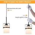 thumbnail image 6 of Modern Black Pendant Lights Kitchen Island Light, Adjustable Hanging Light Fixture with Milk Glass Shade, Farmhouse Pendant Light for Dining Room Bar Over Sink/Table/Counter, 2 Pack, 6 of 8