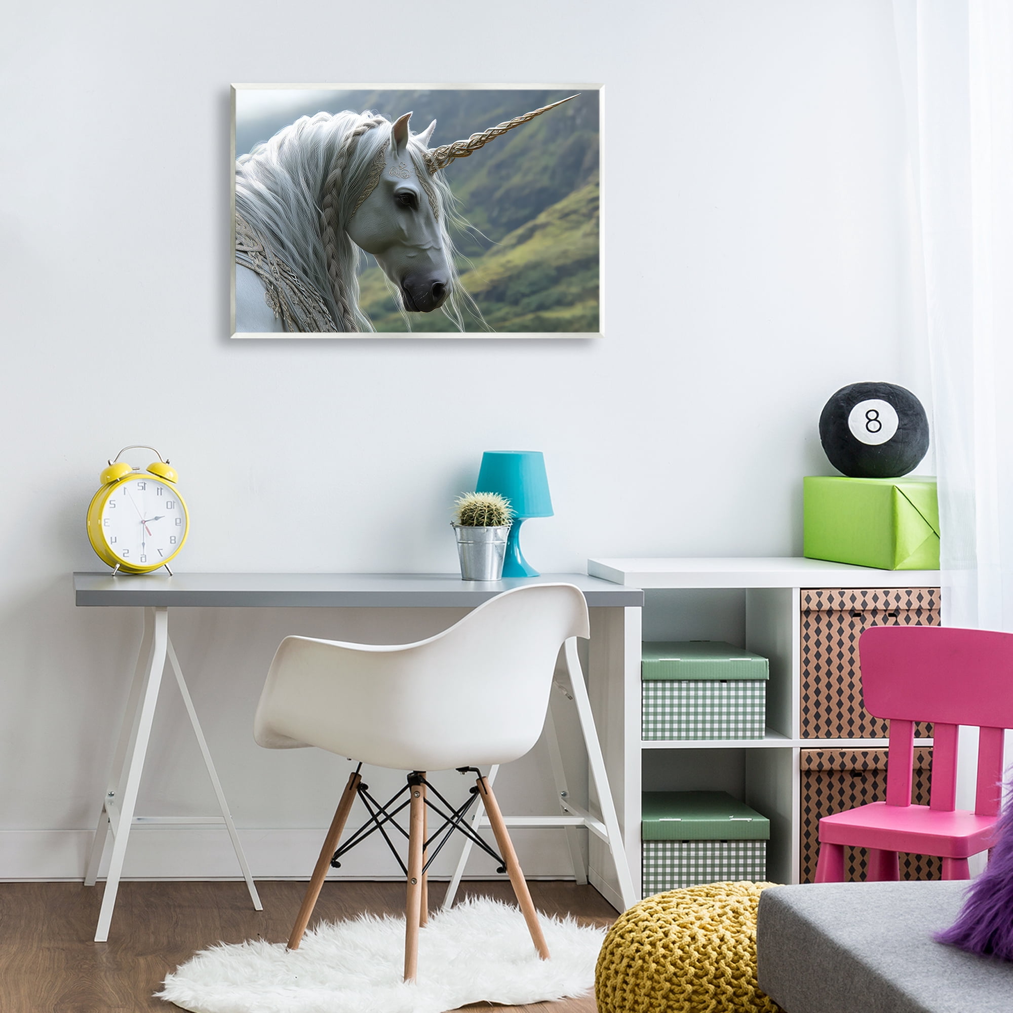 Stupell Industries Celtic Unicorn Braided Mane Wall Plaque Art, design by The Wands Want