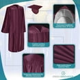 thumbnail image 6 of Endea Graduation Shiny Maroon Graduation Gown  Cap, 6 of 9