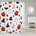 thumbnail image 2 of Manfei Cartoon Cute Ghost Halloween Shower Curtain 72Wx78L,Sugar Skull Print Bath Curtain, 2 of 5