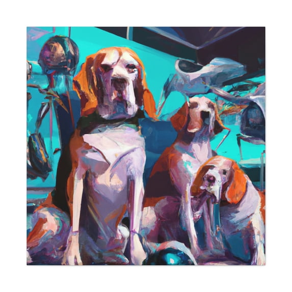 Beagle in Rococo Style - Canvas