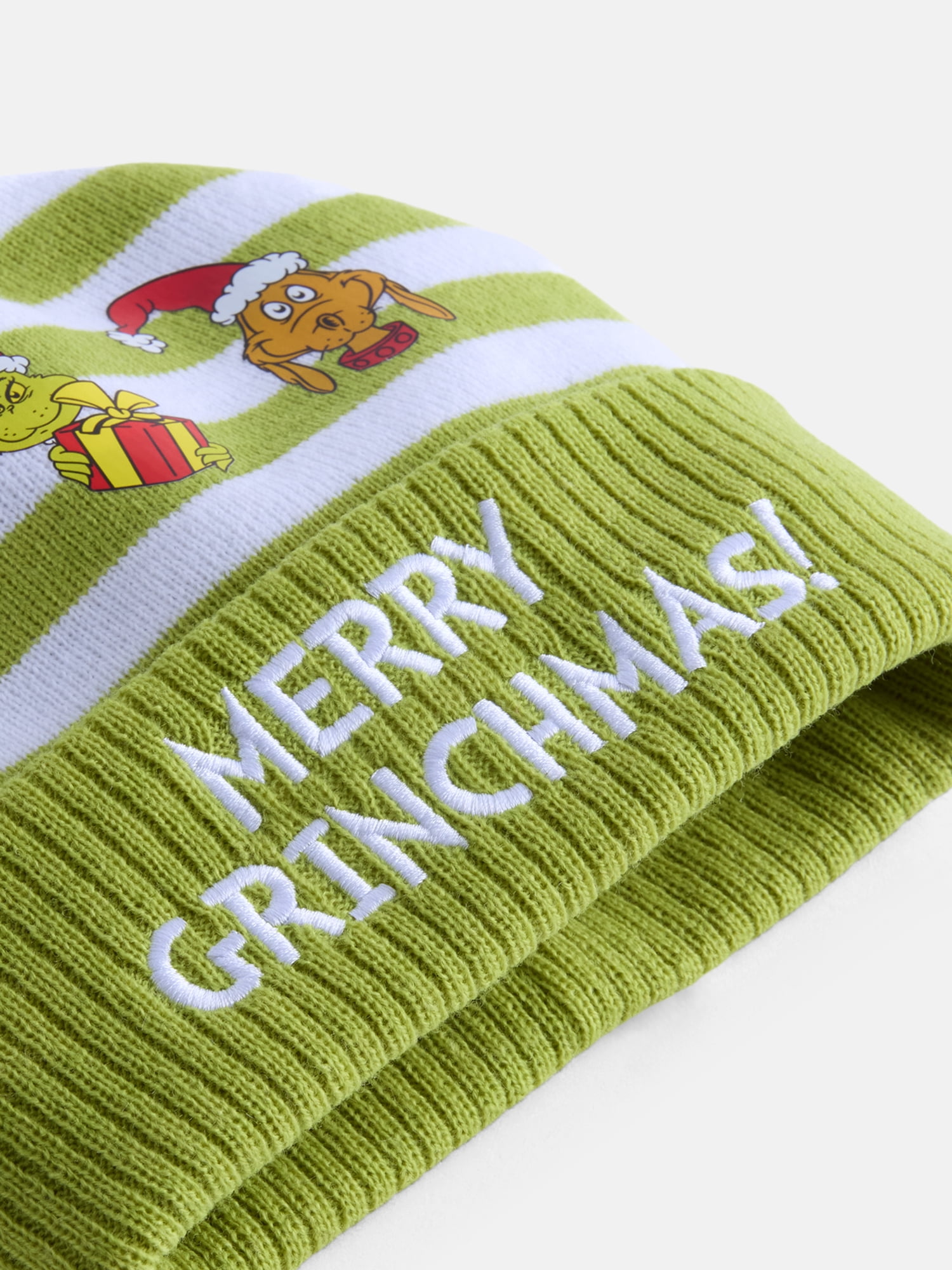 Dr. Seuss Toddler Boys or Girls The Grinch Knit Beanie and Mittens Set, 2 Piece, One Size