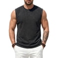thumbnail image 4 of Tbopshirt Sleeveless Shirts for Men Plus Size Tank Tops Summer Solid Color Washed Vintage Round Neck T-shirt Trendy Sleeveless Short Sleeve Top,S-XXL, 4 of 6