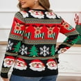thumbnail image 3 of Chandails de Noël Laids pour Femmes Imprimé Élan/lanterne Tricot Ample Manches Longues, 3 of 5