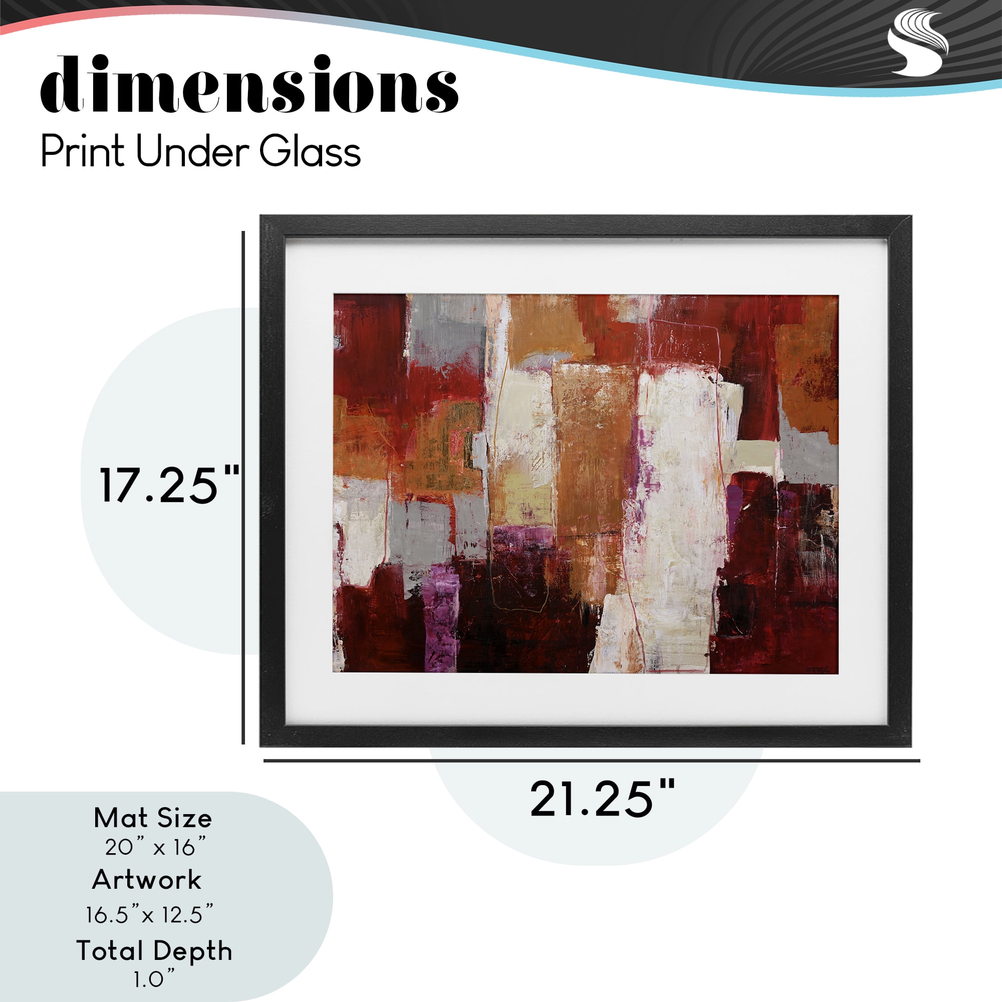 Deconstructed City Abstract Black Framed Print Under Glass, design by Design Fabrikken