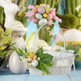 thumbnail image 4 of Twfbrm Flower Girl Baskets for Weddings, Portable Flower Basket with Satin Lace Liner and Handle, Spring Decorative Storage Basket with Faux Flowers and Eggs for Easter Ceremony Birthday Party, 4 of 6