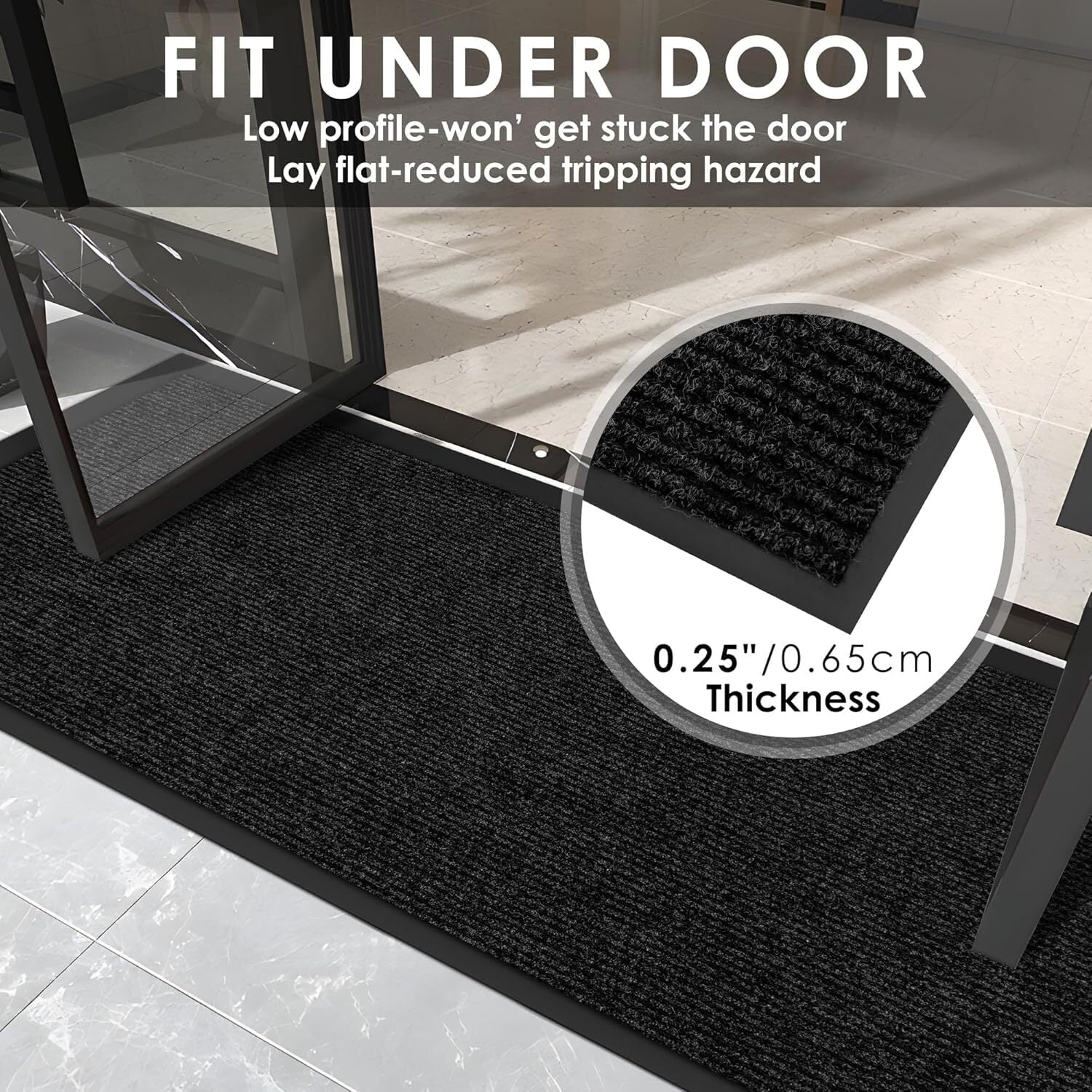 Bestvue Front Door Mat Indoor Entrance Outside Floor Doormat Entryway Welcome Mats Commercial Non Slip Rubber Backing Heavy Duty Trap Dirt Moisture for High Traffic Area 3′ x 15′