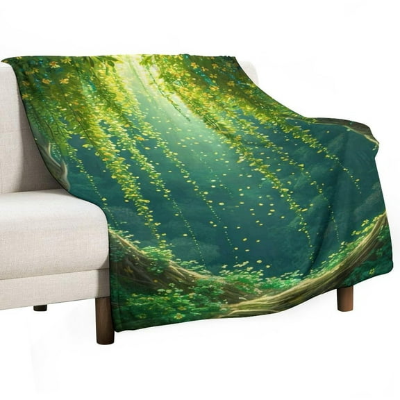 Forest Flannel Blanket Lightweight Blanket for Couch Sofa Bed, Super Soft Cozy Print Warm Blanket