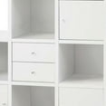 Asymmetrical Bookcase with Cube Storage Compartments, White